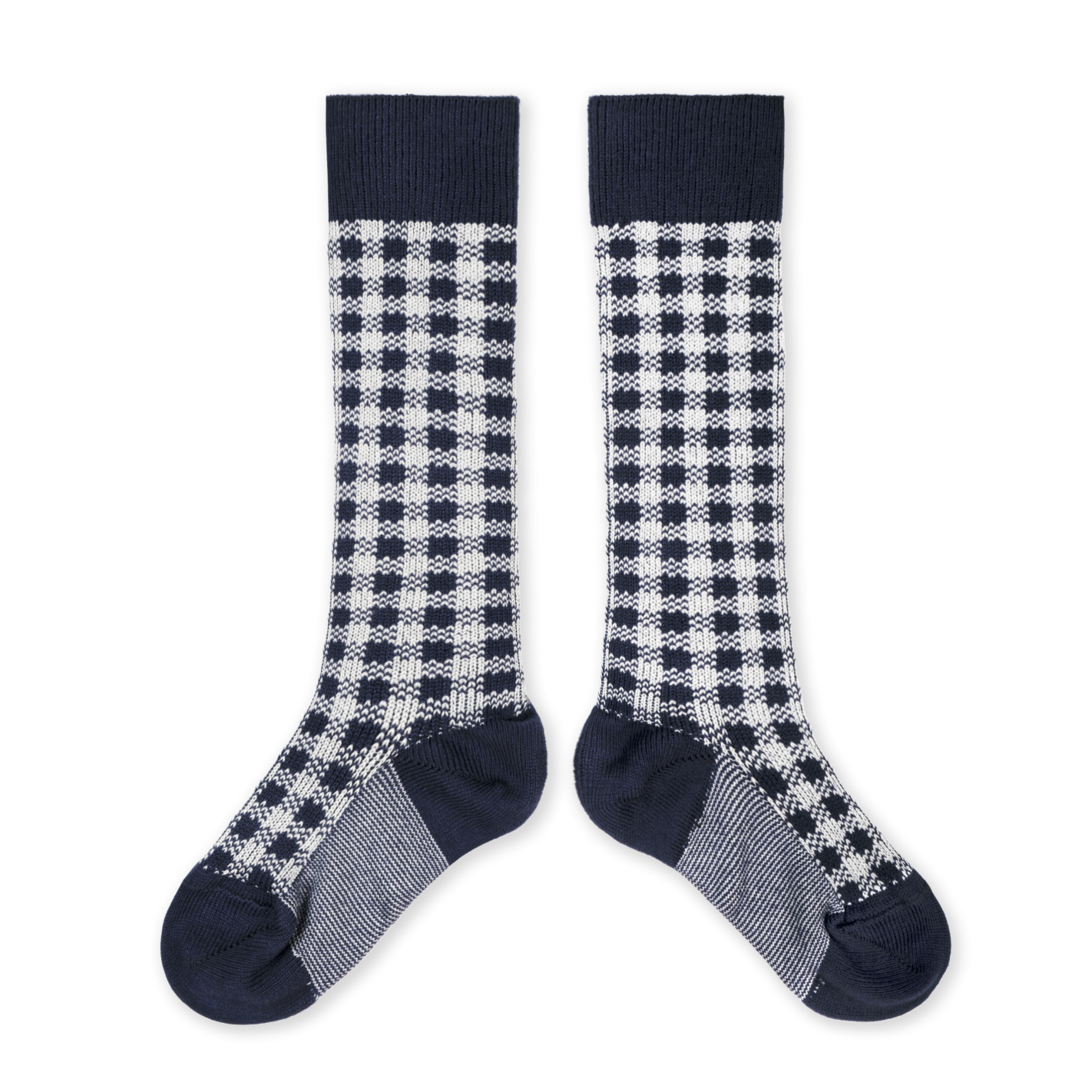 Claude Gingham Kneehigh Socks Nuit Etoilée