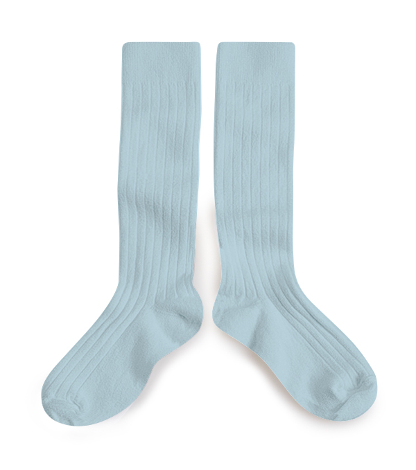La Haute Ribbed Knee High Socks Bleu De Pastel La Haute Ribbed Knee High Socks Bleu De Pastel